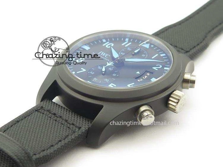 MIROTIME 0812 Pilot Chrono IW388003 Real Ceramic V6F 1:1 Best Edition On Black Nylon Strap A StreetReady 7284